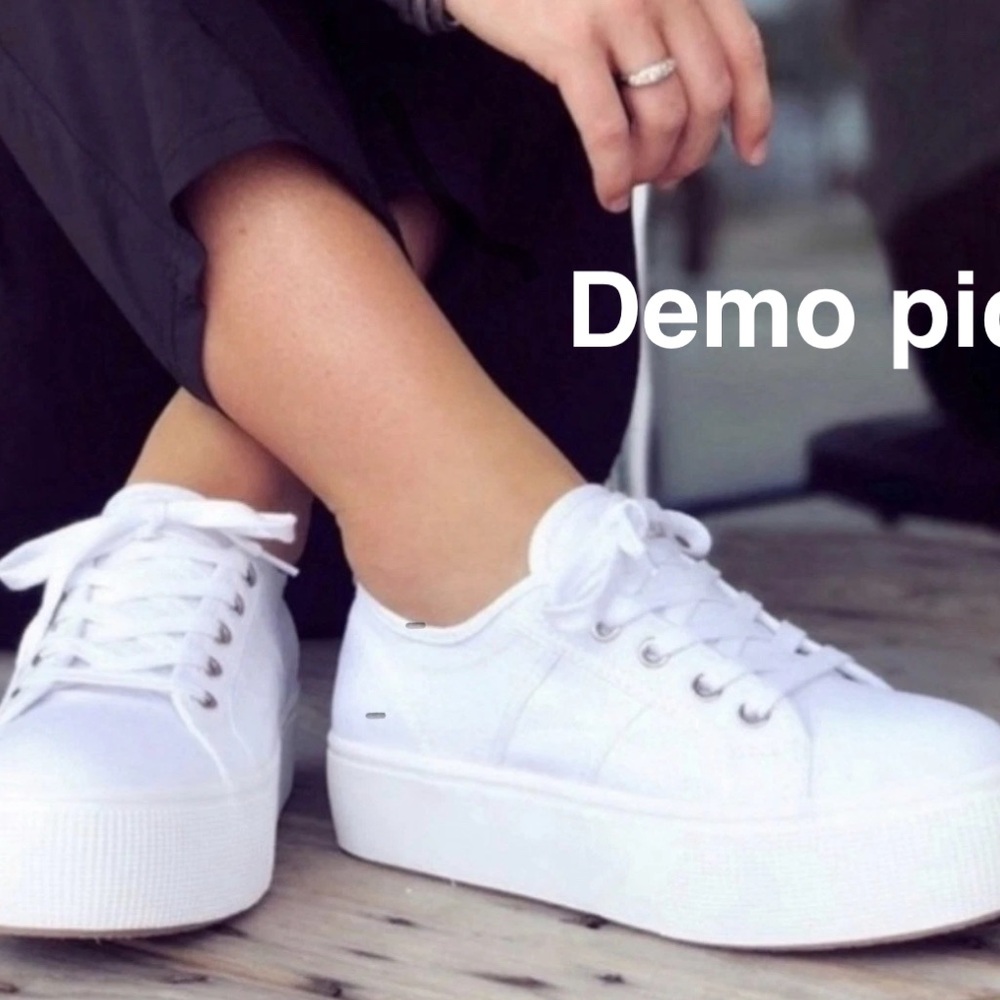 STEVE MADDEN - Mayra White Canvas Platform Sneakers - Tennis shoes. 8 - New - Picture 5 of 5